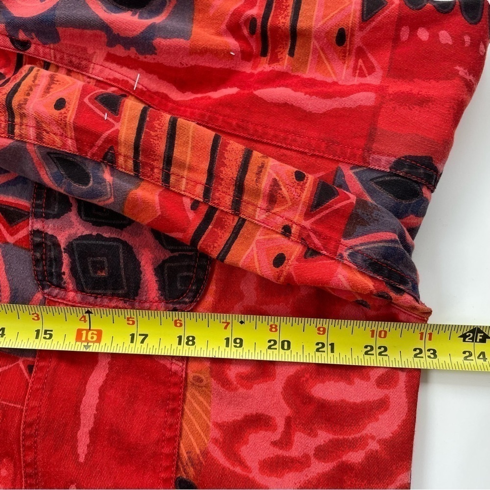 Chico’s Orange Artsy Point-collar Cotton Lightweight Jacket Size Large - Picture 7 of 8